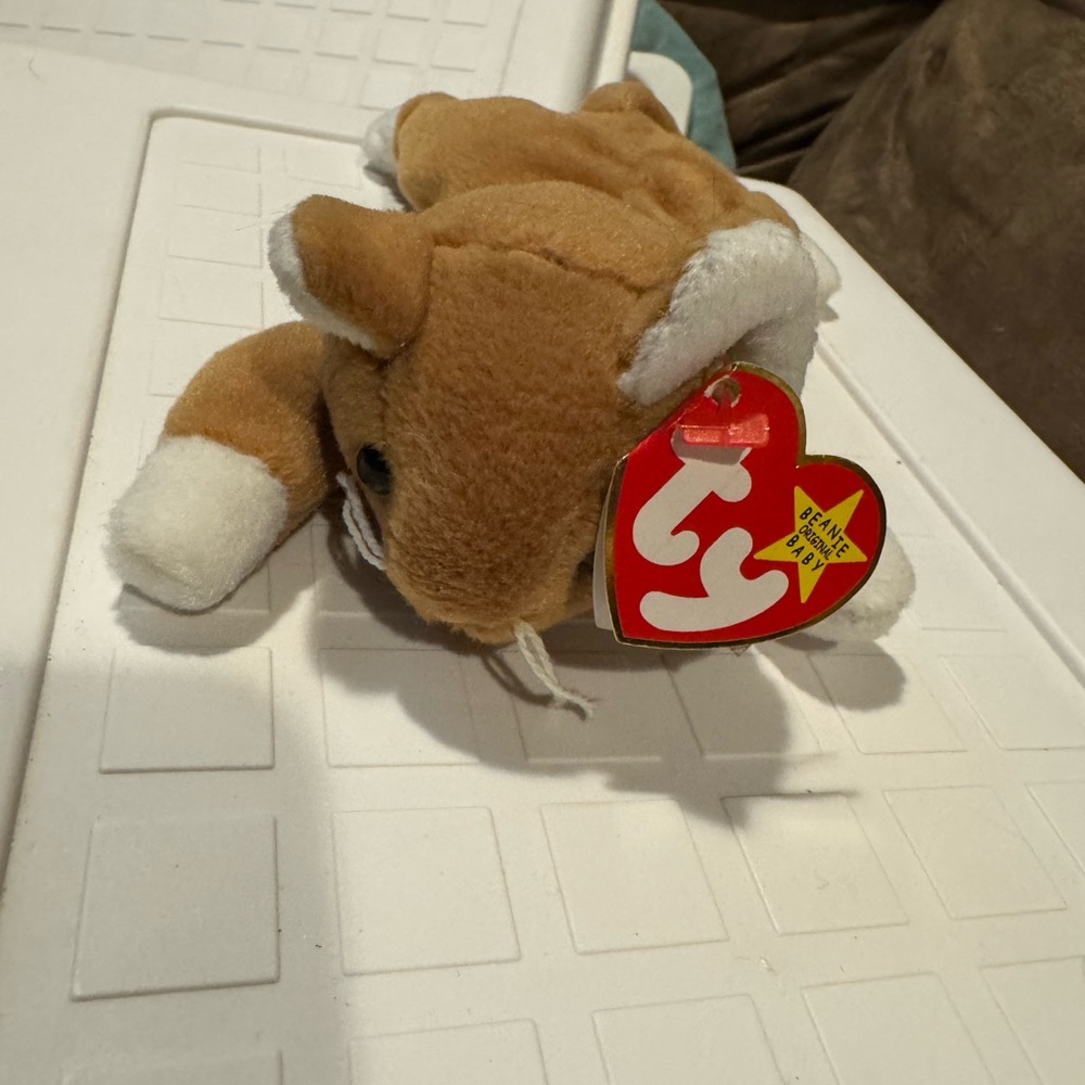 Ty Brown and White Plush Beanie Baby